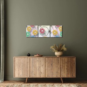 Tablou - Lunca colorată (cu ceas) (90x30 cm)