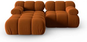 Coltar modular stanga 3 locuri, Bellis, Micadoni Home, BL, 188x155x70 cm, catifea, caramiziu