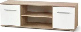 Comoda TV LIMA, alb/stejar sonoma, PAL laminat, 137x40x44 cm