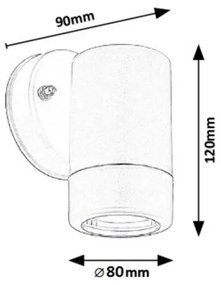 Aplica de perete exterior, protectie IP44, Medina negru