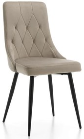 JAKS Scaun de sufragerie Caren velur bej închis