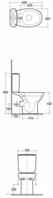 Set vas wc pe pardoseala cu rezervor si capac softclose Rimless Rak Ceramics Morning