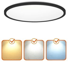 Plafonieră LED cu senzor pentru baie NIVERA LED/24W/230V IP54 d. 30 cm negru + telecomandă