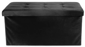 Taburet negru cu tapițerie din catifea – Compactor