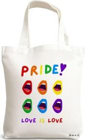 Sacosa de Panza pentru Cumparaturi, Geanta Tote, model Pride, 38x34.5 cm, Alba, BEKZ®
