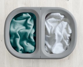 Coș de rufe gri deschis 2x40 l din material textil Duo – Joseph Joseph