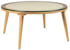 Măsuță de cafea în culoare naturală rotundă din sticlă ø 70 cm Haru – White Label