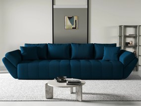 Canapea extensibilă dumonde cu ladă de depozitare si sezut confortabil din spuma high-density, Berlin Enjoy Petrol 300x100 cm