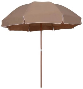 vidaXL Umbrelă de soare de grădină, stâlp din oțel, taupe, 300 cm