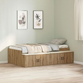 vidaXL Cadru Pat Stejar Artisan 90x190 cm