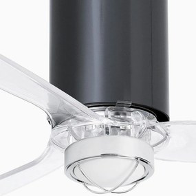 Lustra cu Ventilator si telecomanda TUBE FAN M LED negru/transparent
