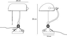 Lampa de birou din alama design clasic Banker