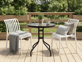 Set de gradina TREGO ISLAND - 2 scaune si masa rotunda ø 60 cm, alba