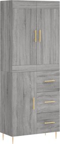 vidaXL Dulap înalt, gri sonoma, 69,5x34x180 cm, lemn compozit