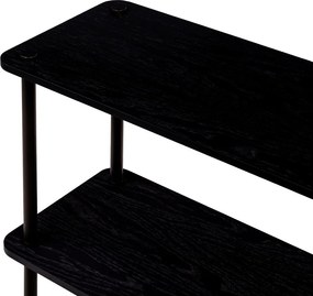 Etajeră neagră cu aspect de lemn de stejar 80x54,5x35 cm Teidi – noo.ma