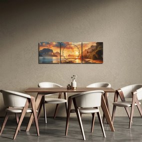 Tablou - Priveliște de pe plajă (cu ceas) (90x30 cm)