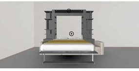 Set pat rabatabil dublu (150X200), 2 biblioteci 50 cm si canapea 3 locuri - NOVA SMALL BOOKCASES &amp; TRIPLE SOFA SET