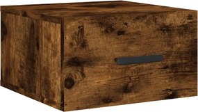 vidaXL Noptieră de perete, stejar afumat, 35x35x20 cm