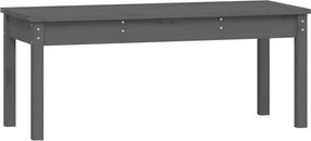 vidaXL Bancă de grădină, gri, 109x44x45 cm, lemn masiv de pin
