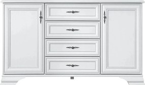 Comoda vintage alba IDENTO, PAL, 154x45x90 cm