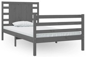 3104275 vidaXL Cadru de pat, gri, 100x200 cm, lemn masiv de pin