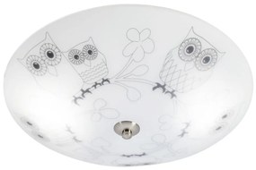 Plafonieră pentru copii albă cu abajur din sticlă ø 39 cm Ugglarp – Markslöjd