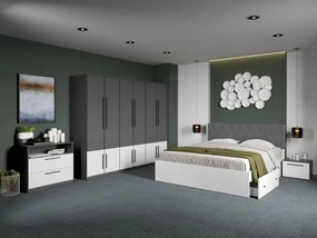 Set mobila dormitor complet Gri/Alb Shape C13