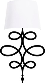 Lampa perete ASAF-6990, negru/alb, metal/material textil, 15x28x62 cm