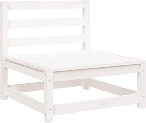 vidaXL Canapea grădină fără cotiere, alb, 70x70x67 cm, lemn masiv pin