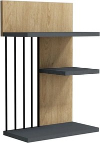 Raft NEZMA, stejar/gri antracit, PAL melaminat, 40x21x60 cm