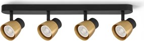 Brilagi - Plafonieră cu spoturi NUGGET 4xGU10/30W/230V negru/auriu