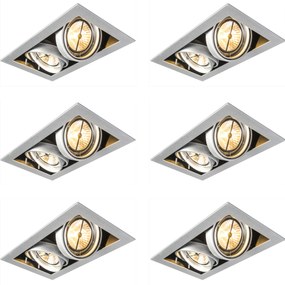 Spot integrat din oțel AR111 reglabil cu 2 lumini - Oneon