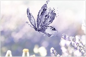 Tablou - Fluture și lavandă (90x60 cm)