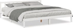 vidaXL Cadru pat foarte lung fără saltea alb 200x220 cm lemn masiv pin