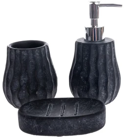 Set de accesorii de baie din ciment Douche 3 buc,negru