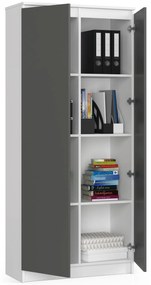 Dulap cu rafturi Rainer II (alb + gri). 1070863
