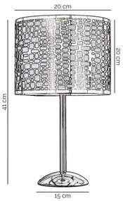 Lampă de masă ONLI BRUCE 1xE27/15W/230V 40 cm crom mat