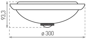Plafonieră cu senzor de mișcare MANA, 2 x E27, 40 W, 230 V, Ø 30 cm, alb