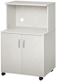 HOMCOM Cărucior cărucior cuptor cu microunde dulap 2 uși - dim. 60,4L x 40,3l x 97H cm - alb | Aosom Romania