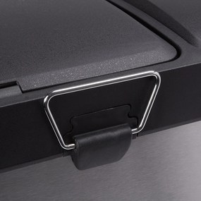 Coș de gunoi argintiu mat pentru reciclare/cu pedală 18+8 l din oțel Tri Selectif – MSV