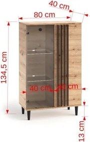 Bufet LIVIA 02 – 80x40x134.5 cm – Stejar Artisan