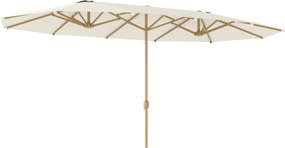 Outsunny Umbrelă de Soare cu Două Fețe și Mâner cu Manivelă Ușor de Utilizat, 455x265x238 cm, Bej | Aosom Romania