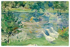 Tablou - Berthe Morisot, Girl in a Boat with Geese, reproducere (90x60 cm)