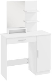 HOMCOM Masuță cu Oglindă de Machiaj din PAL Alb 90x38x138 cm | Aosom Romania