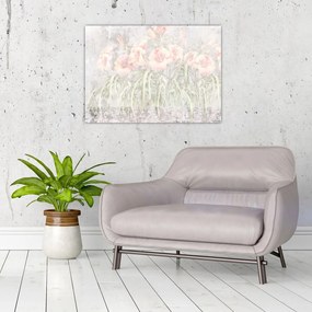 Tablou pe sticlă - Fresca crinilor (70x50 cm)