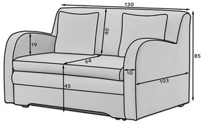 Canapea albastră extensibilă cu tapițerie din catifea 130 cm Ario – ELTAP