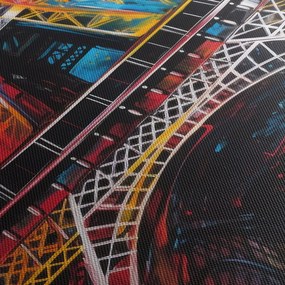Tablou - Pictură a Turnului Eiffel II. (cu ceas) (90x30 cm)