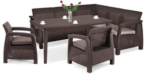 Set de mobilier de grădină Corfu Relax duo cu masă Futura maro