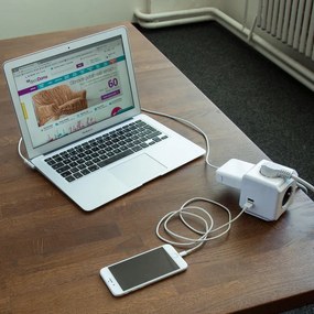 Prelungitor PowerCube Extended USB verde