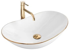 Lavoar alb pe blat Rea Royal Gold Edge 62,5 cm